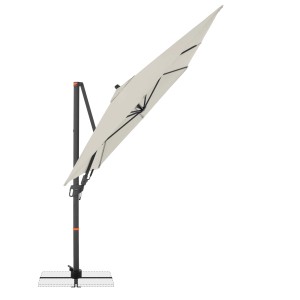 Doppler Pendelschirm myZone AX, ca. 320x240 cm, natur, mit axial schwenkbarem, rechteckigem Schirmdach.