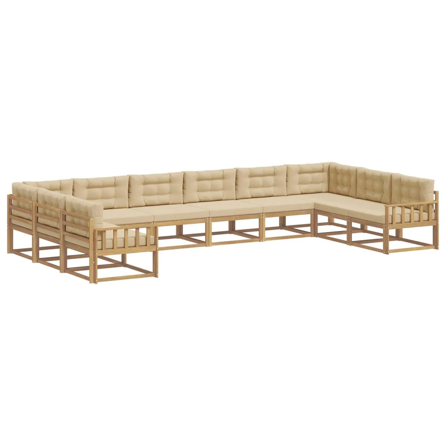 vidaXL Outdoor-Sofagarnitur mit Kissen 10 Stk Weiß und Beige 3387102