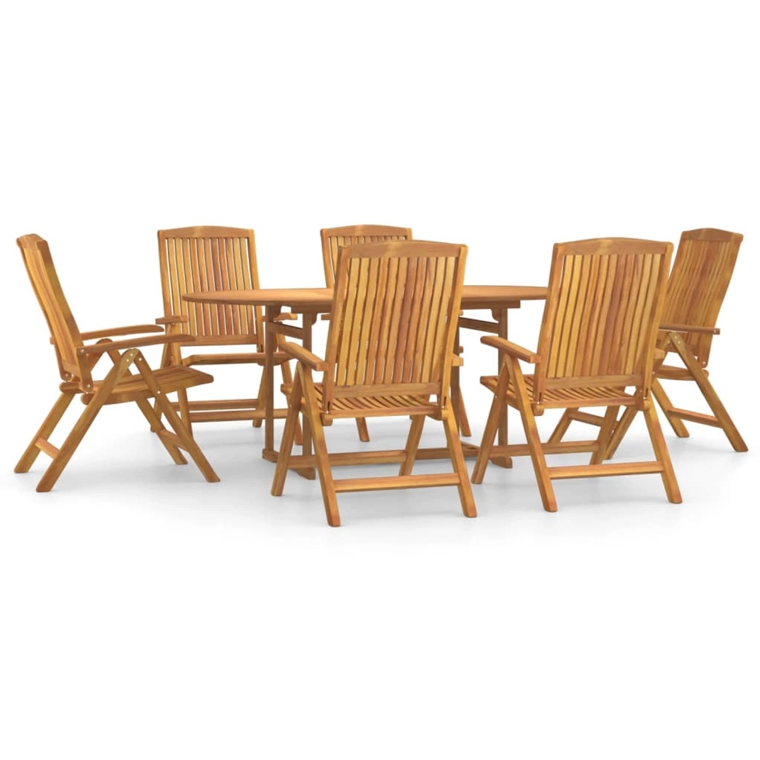 vidaXL 7-tlg Garten-Essgruppe Massivholz Teak Modell 90 günstig online kaufen