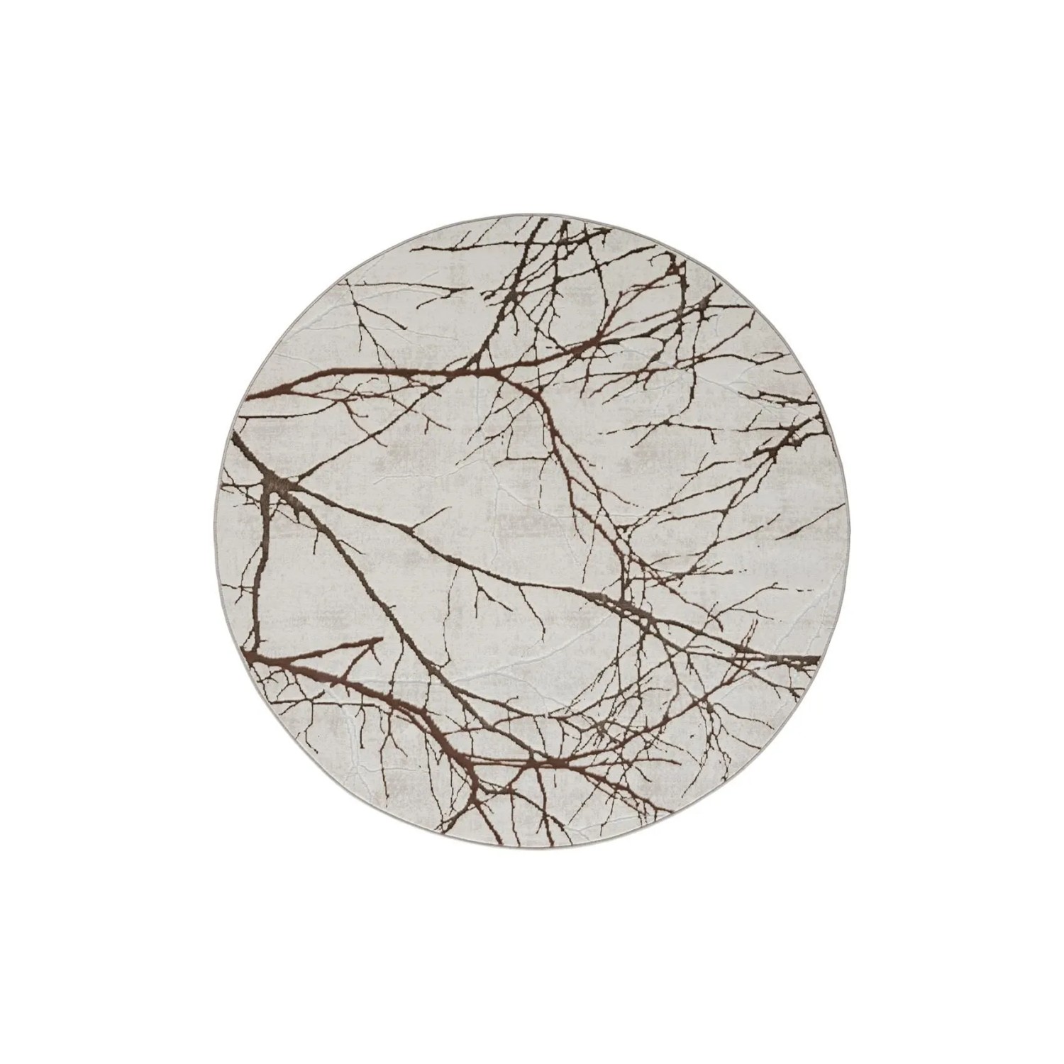 Floornovo Kurzflor Teppich Nr. 130 Rund Blattmuster Durchmesser 200 cm günstig online kaufen