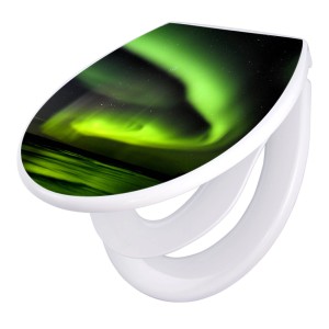 Banjado Familien WC-Sitz mit Absenkautomatik, Motiv Wetterleuchten. Klodeckel mit Kindersitz.