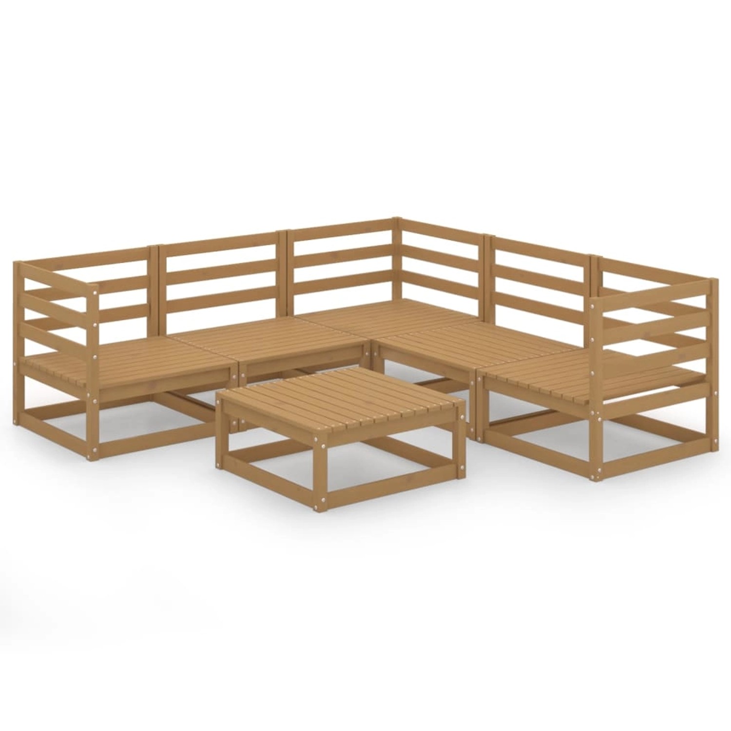 vidaXL 6-tlg Garten-Lounge-Set Honigbraun Massivholz Kiefer Modell 8 günstig online kaufen