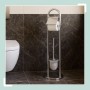 Relaxdays WC Garnitur Edelstahl Silber Freistehend 79 cm x 22 cm 2,4 kg_2