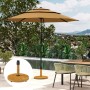 Outsunny Schirmständer aus Beton und Metall mit Holzoptik für Sonnenschirme bis 3 m Durchmesser.
