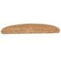 Beige, halbrunde Stufenmatte aus getuftetem PP, 65x21 cm, für sicheren Halt auf Treppen.