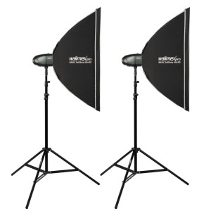 Walimex pro Studioblitz-Set mit Softboxen und Lampenstativen