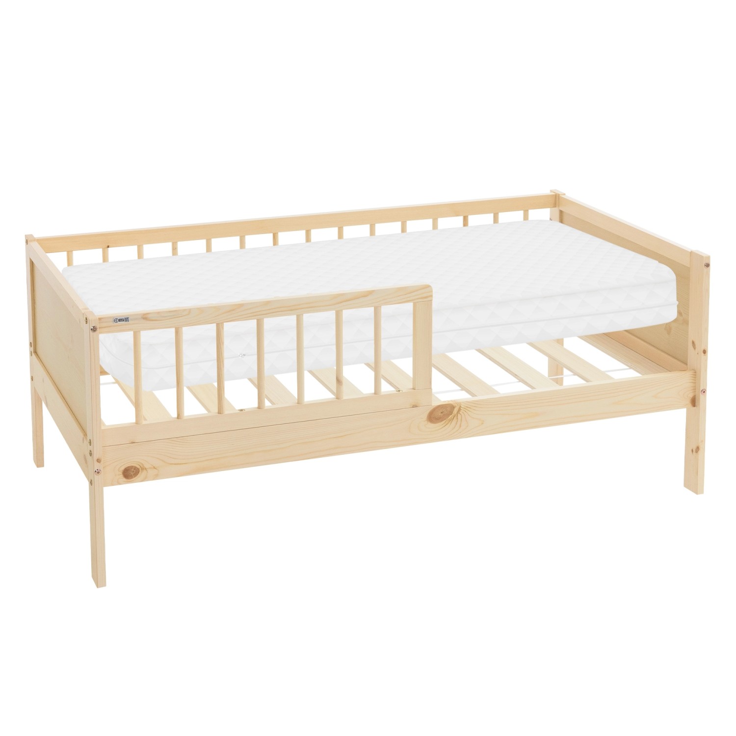 ML-Design Kinderbett 70x140cm Natur Einzelbett mit Matratze für Kinder günstig online kaufen