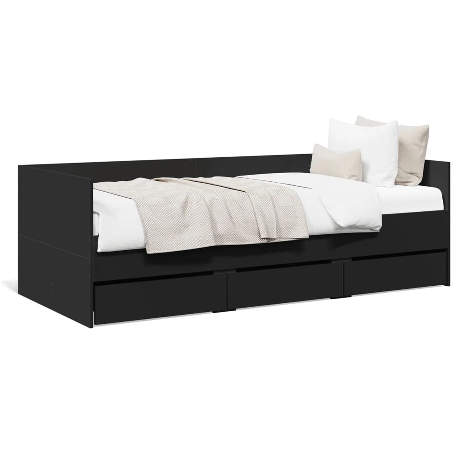 vidaXL Tagesbett mit Schubladen ohne Matratze Schwarz 90x190 cm 3280826 günstig online kaufen