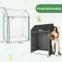 Costway Tomatengewächshaus mit PVC- und Netzabdeckung, Maße dargestellt.