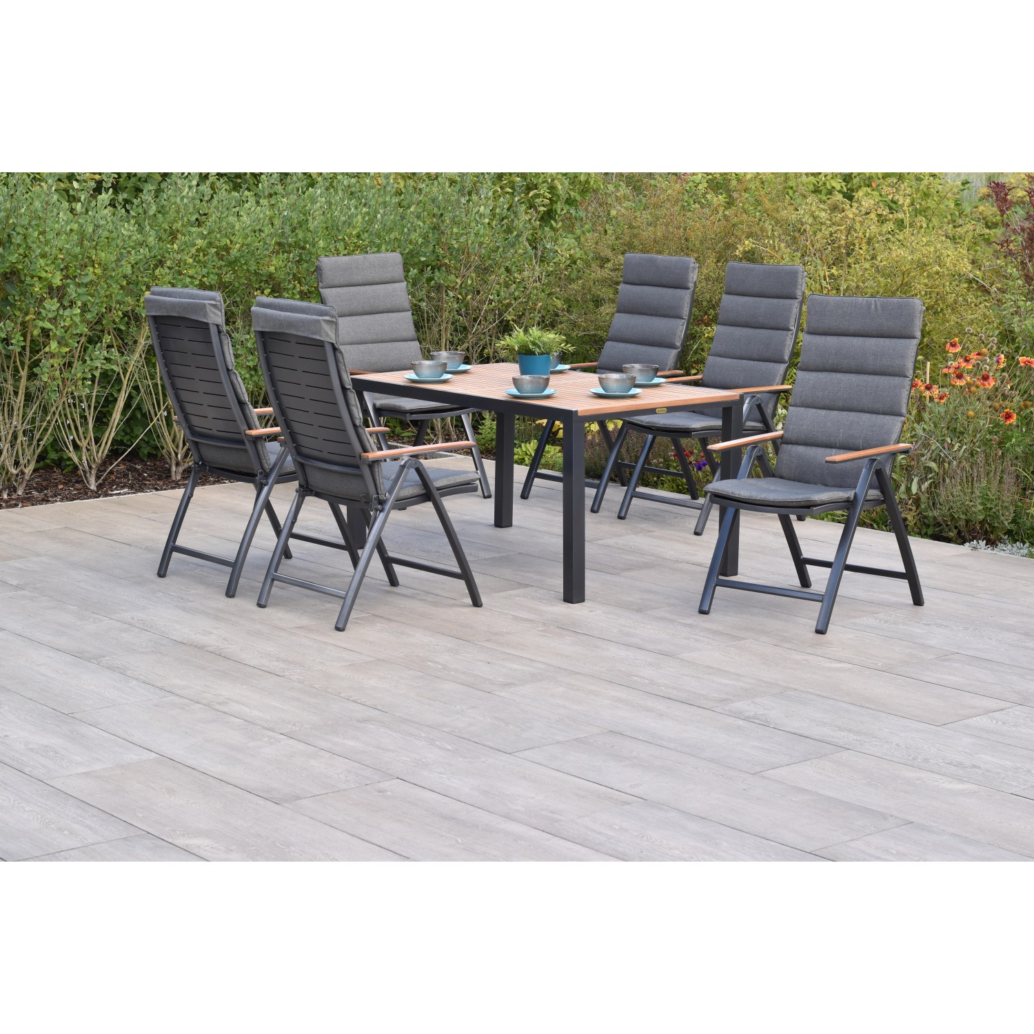 Merxx Tinos Set 13-tlg. mit Gartentisch 150 x 90 cm inkl. Kissen günstig online kaufen