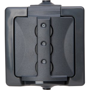 Kopp Schutzkontakt-Steckdose Nautic mit Zahlenschloss, Aufputz, anthrazit.