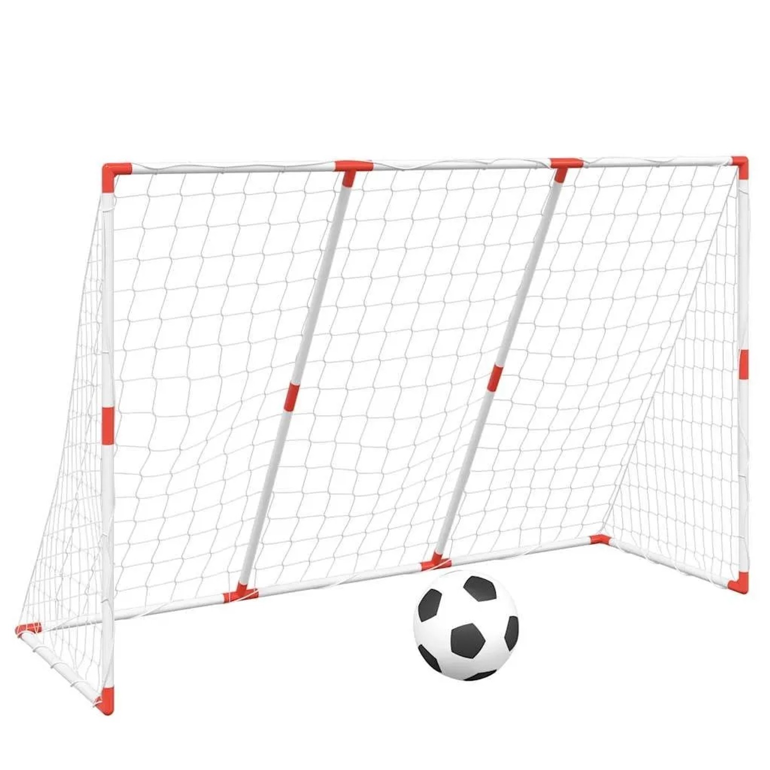 vidaXL Fußballtor für Kinder mit Bällen 2-in-1 Weiß 184x64x124 cm 4008437