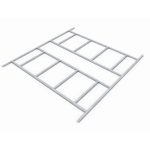 Pergart Bodenfundament Lübeck 89 aus Aluminium, 224x267x2,6 cm, für Gartenhaus-Fundament.