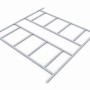Pergart Bodenfundament Lübeck 89 aus Aluminium, 224x267x2,6 cm, für Gartenhaus-Fundament.