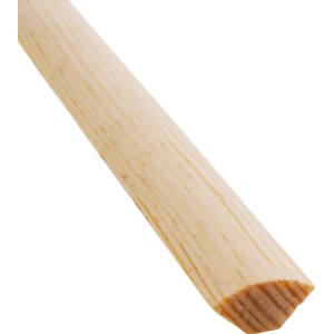 Lackierter Viertelstab aus Kiefernholz, 14x14 mm, 2400 mm Länge. Holzleiste für Wand- und Deckenabschluss.