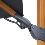Detailaufnahme: Mechanismus des grauen Axi Ampelschirm Cyrus Premium mit Holzoptik.