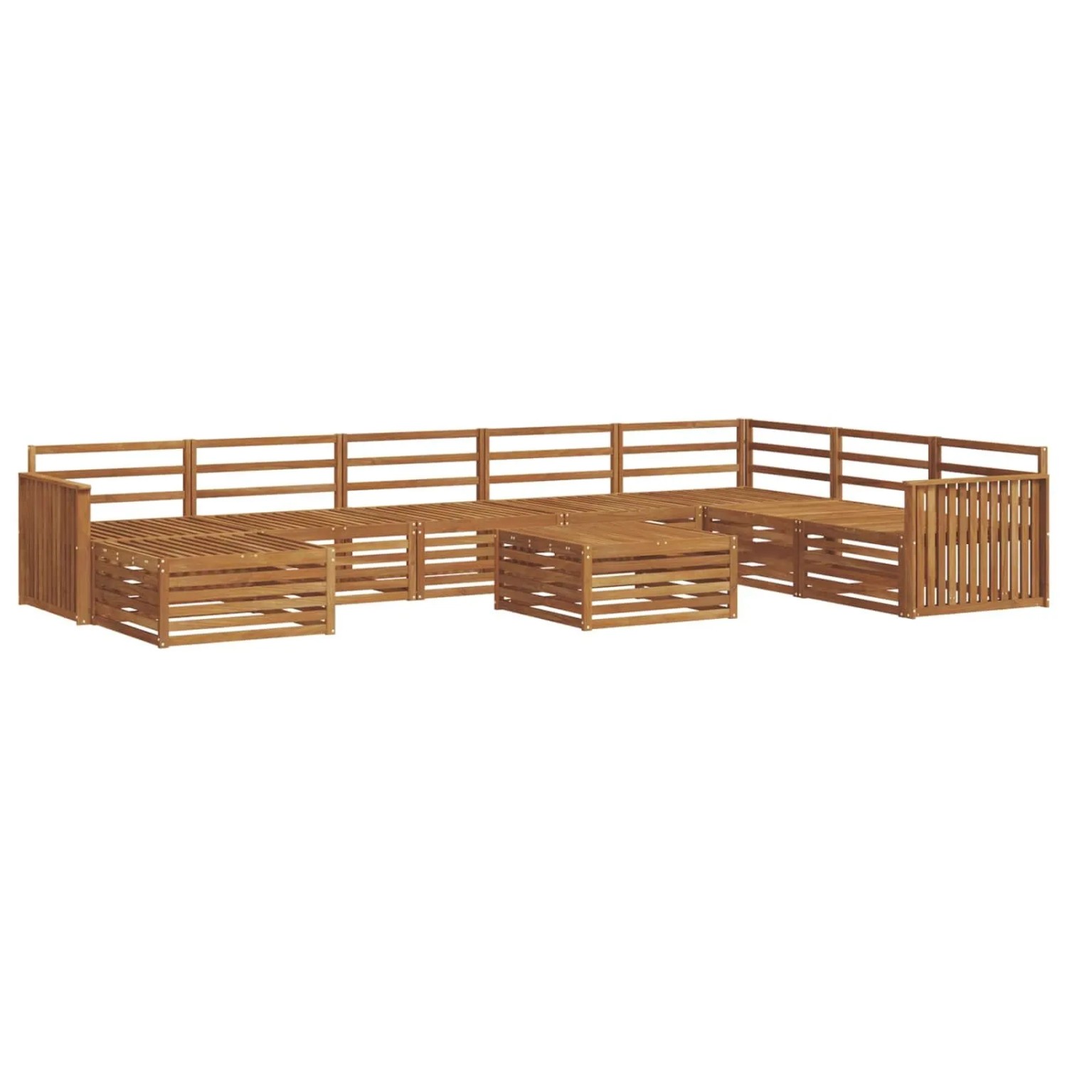 vidaXL Sofagarnituren 9 Tlg Natur Massivholz Akazie 3373974
