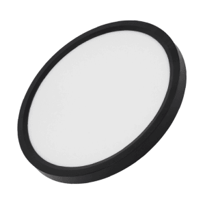 Runde, schwarze LUXULA LED Deckenleuchte, 30cm, mit variabler Farbtemperatur (Warm-, Neutral-, Kaltweiß).