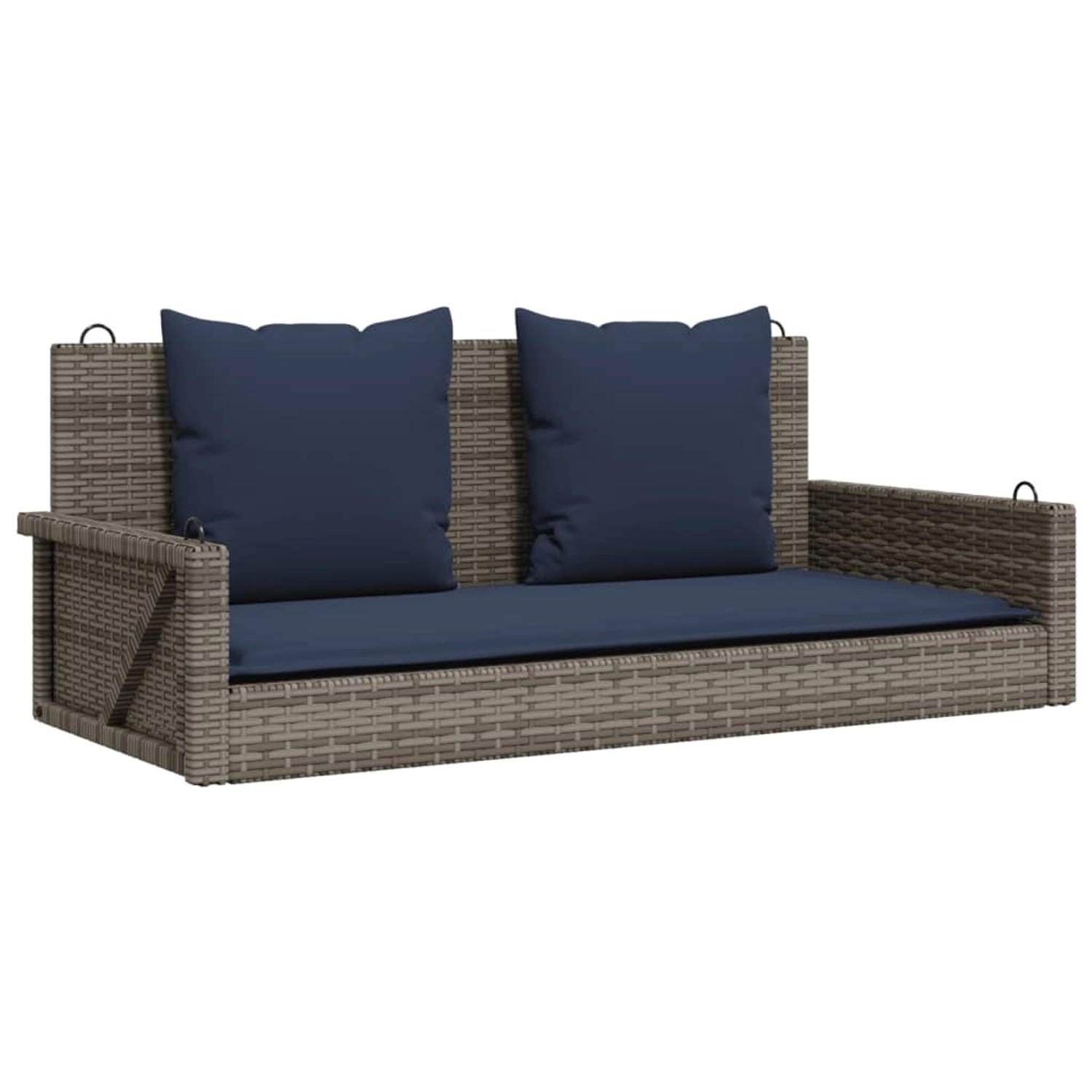 vidaXL Schaukelbank mit Kissen Grau 119x56x48 cm Poly Rattan 365633 günstig online kaufen