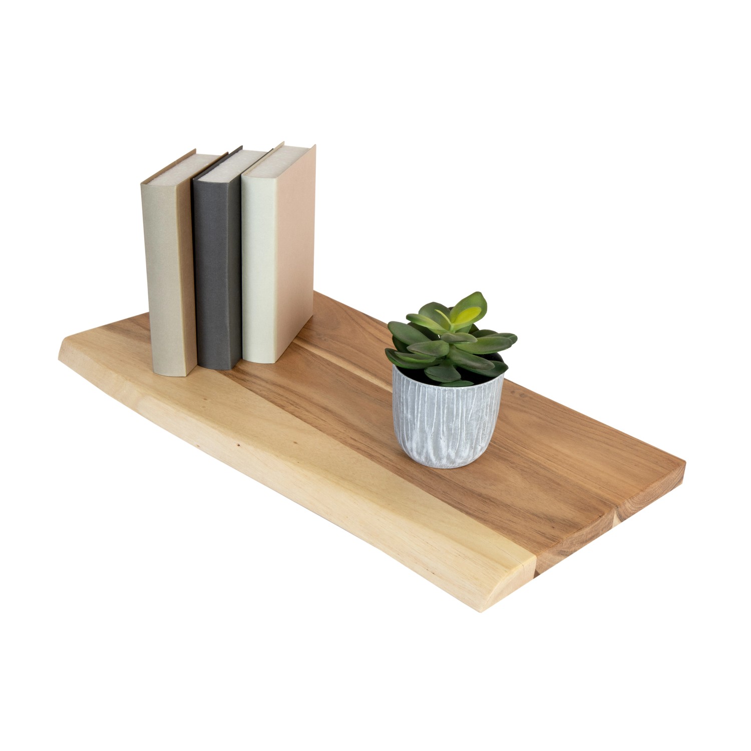 SAM Holzplatte Arya mit Echter Baumkante Einseitig 60 x 30 cm Akazienholz Natur