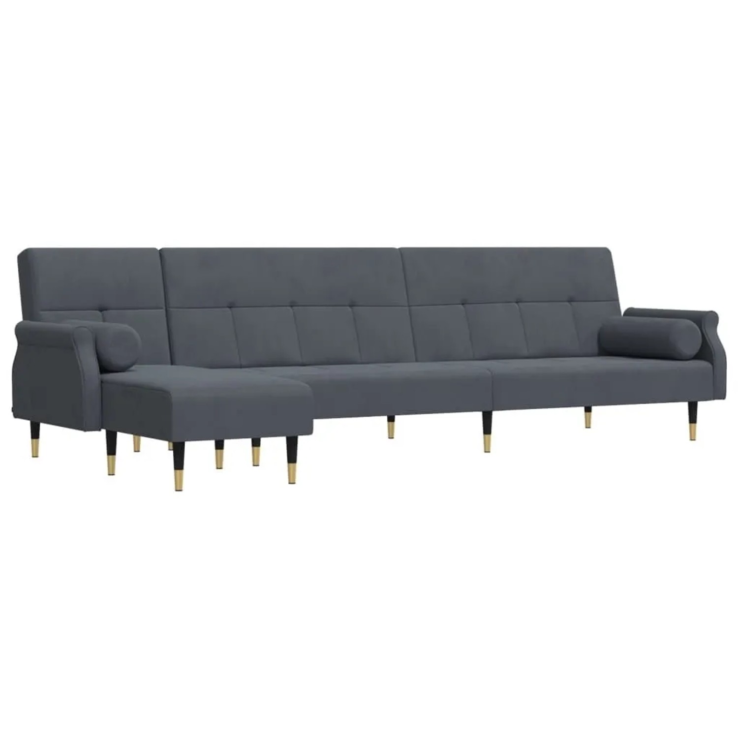 vidaXL Schlafsofa in L-Form Dunkelgrau 271x140x70 cm Samt 3157222 günstig online kaufen
