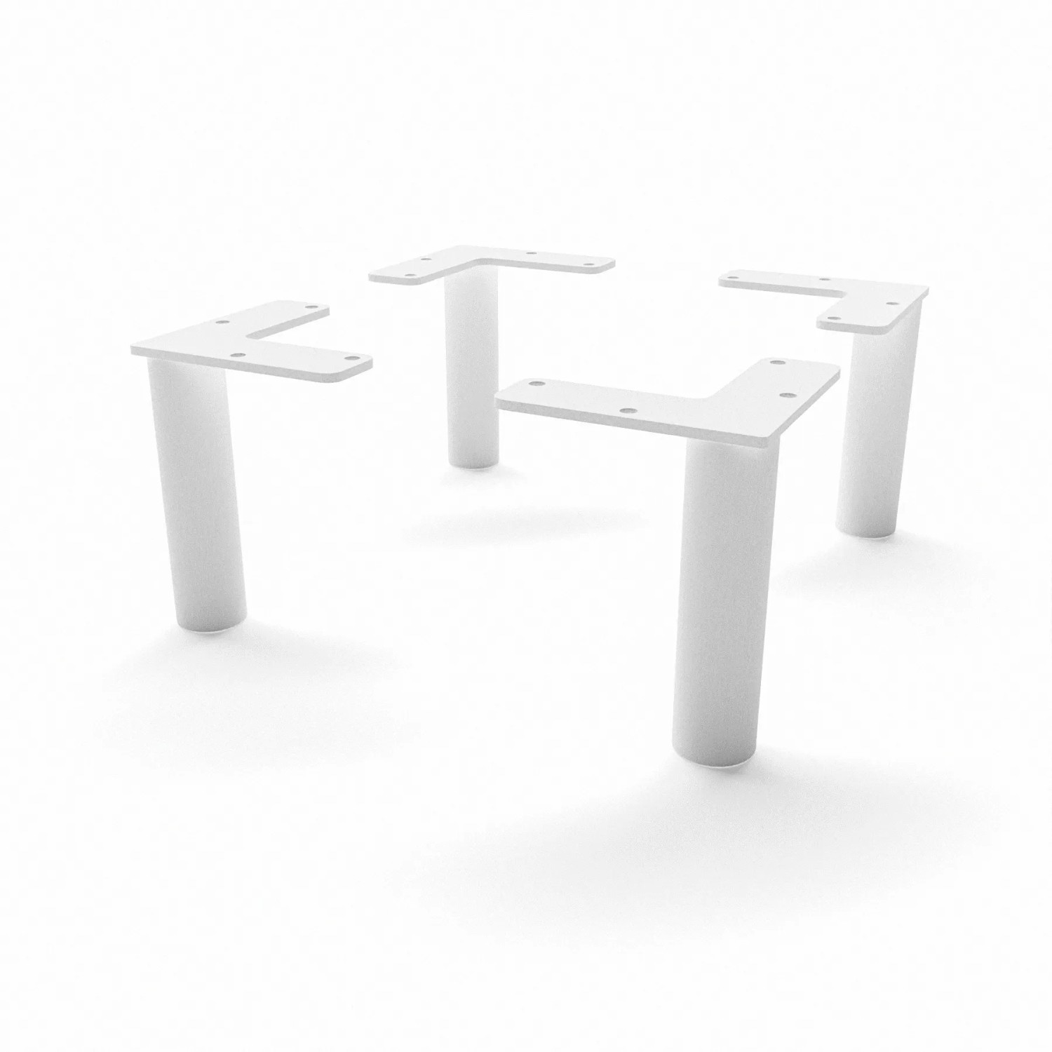 HEVVA Möbelfüße LINZ Weiß 10 cm Hoch 4er Set