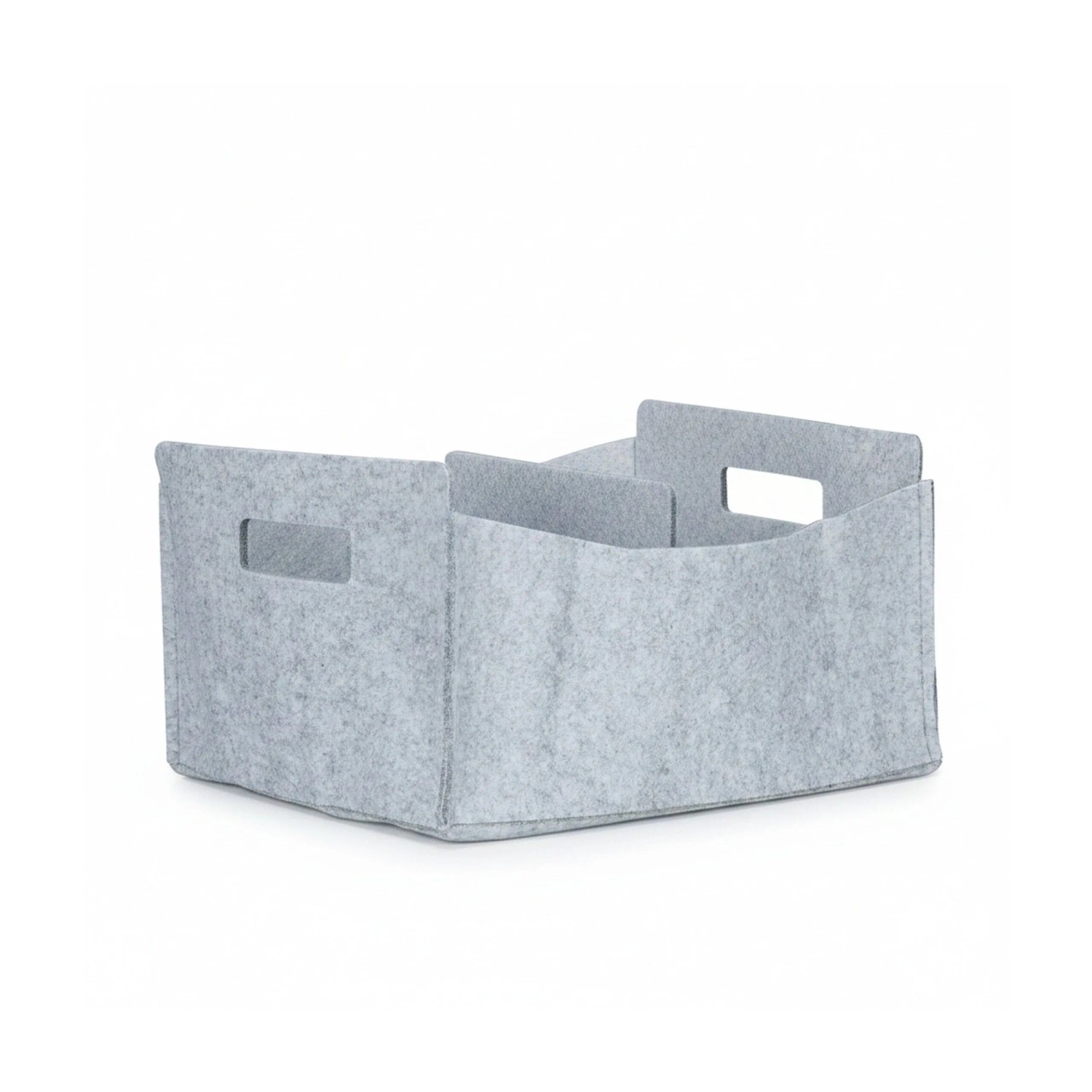 Relaxdays Zeitungskorb Filz Grau Faltbar 22 cm x 32 cm x 29 cm 330 g