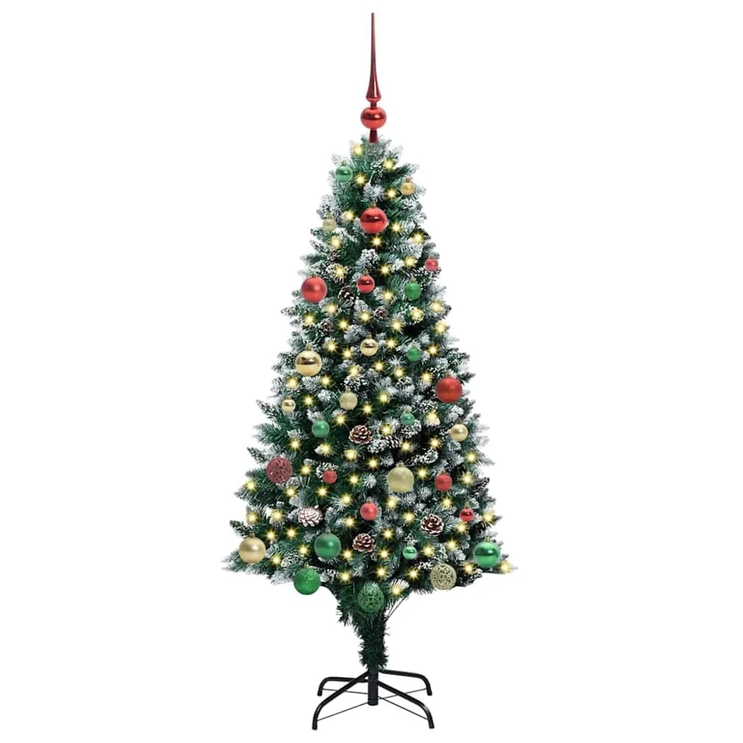 vidaXL Künstlicher Weihnachtsbaum mit 150 LEDs mit Ständer Grün 150 cm 3396259