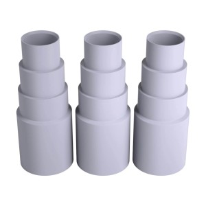 Bauheld Staubsaugeradapter, hellgrau, 3 Stück. Zubehör zur Verbindung von Staubsaugern mit Werkzeugen.