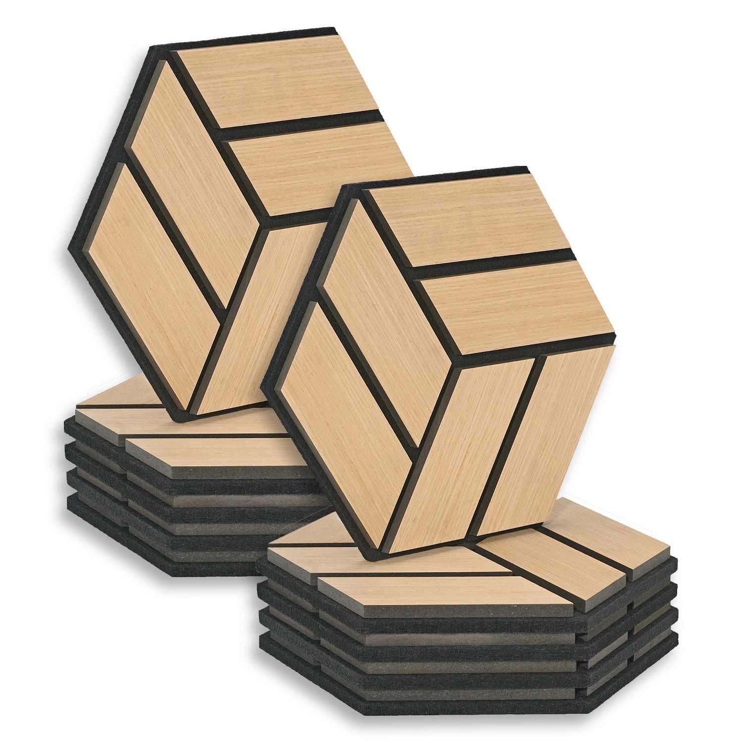 Homestyle4u Akustikpaneele 30 x 26 cm 10 Stück Natur Hexagon Wandpaneele Ho günstig online kaufen