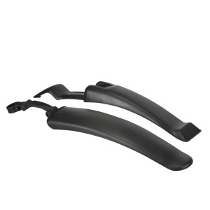 Fischer Spritzschutz-Set, 24-26 Zoll, anschraubbar, für Fahrräder, schwarz.