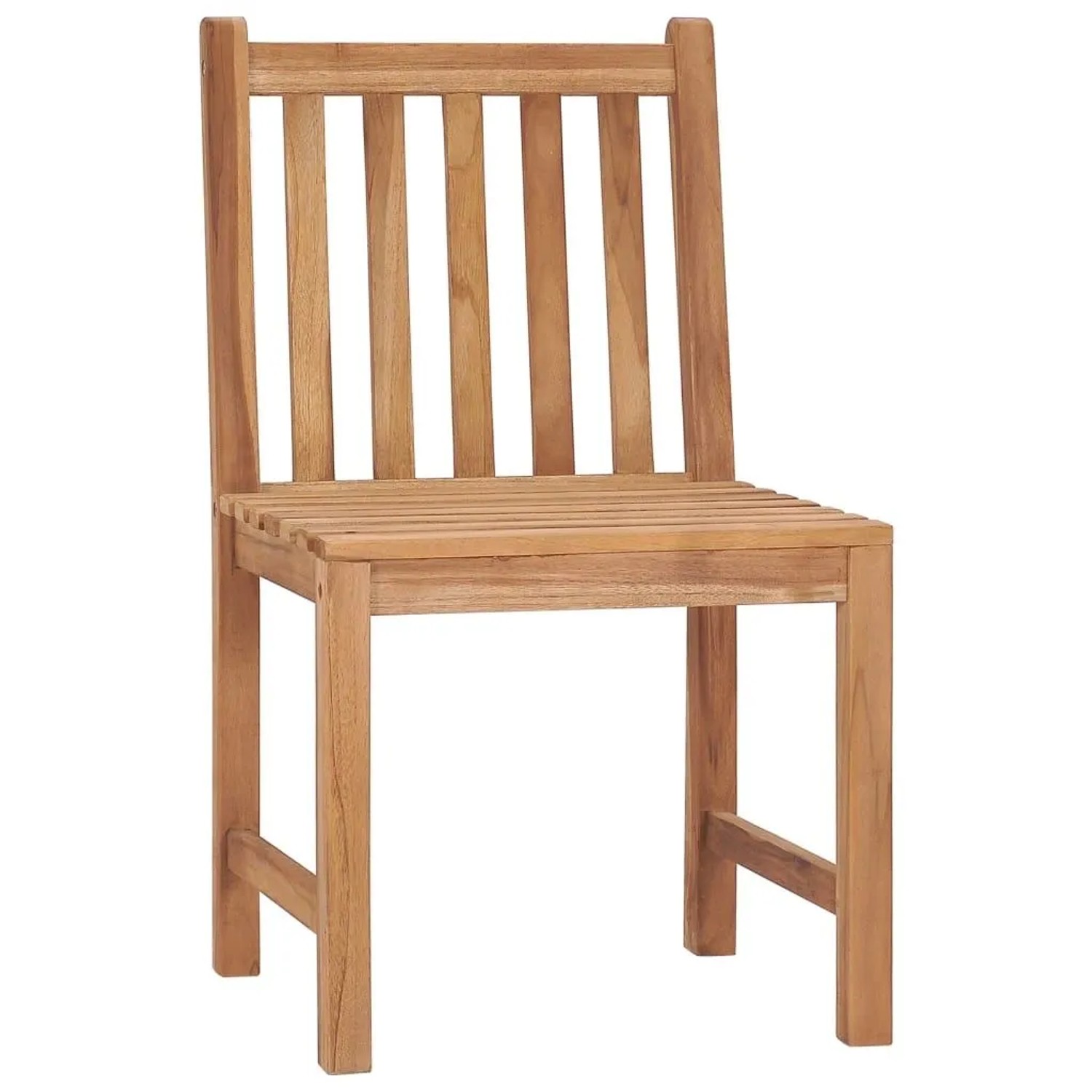 Gartenstuhl aus Teakholz, Teil des 8er Sets mit Kissen.