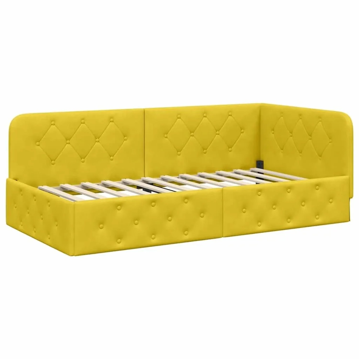 vidaXL Eckbettgestell mit Kopfteil Gelb 90 x 190 cm Samt 42016529 günstig online kaufen