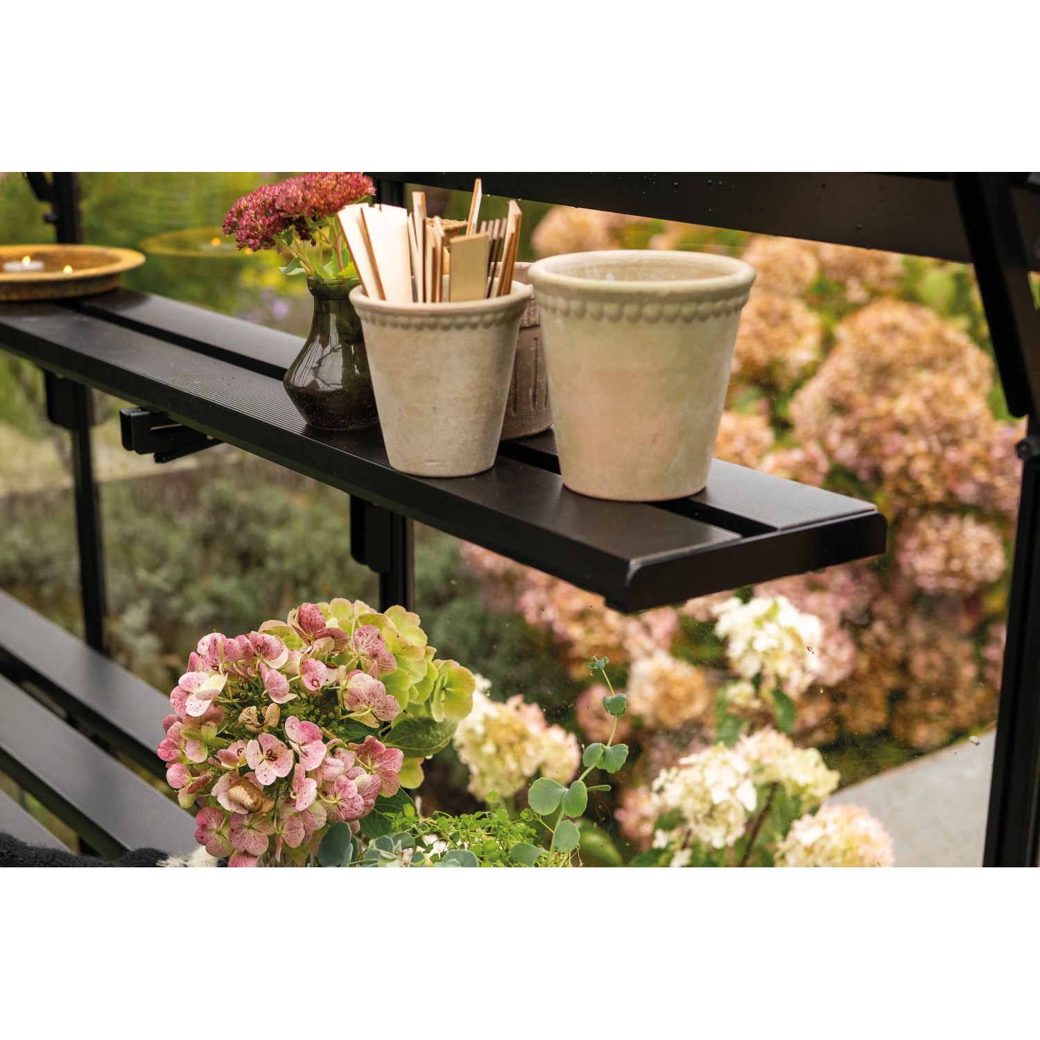 Halls Klappbares Lamellenregal Icon Gardenhouse 8 Schwarz 356 cm x 21,8 cm