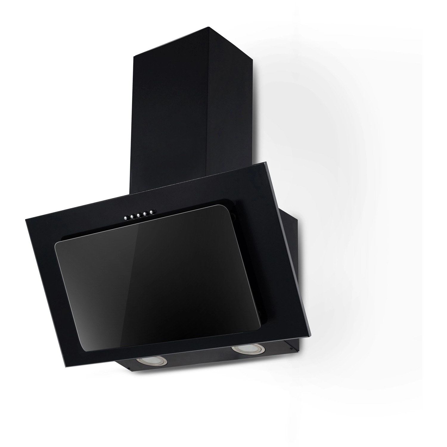 Respekta Dunstabzugshaube CH 33060 SB, 60 cm, Schwarz. Kopffreihaube mit Glasschirm und LED-Beleuchtung.