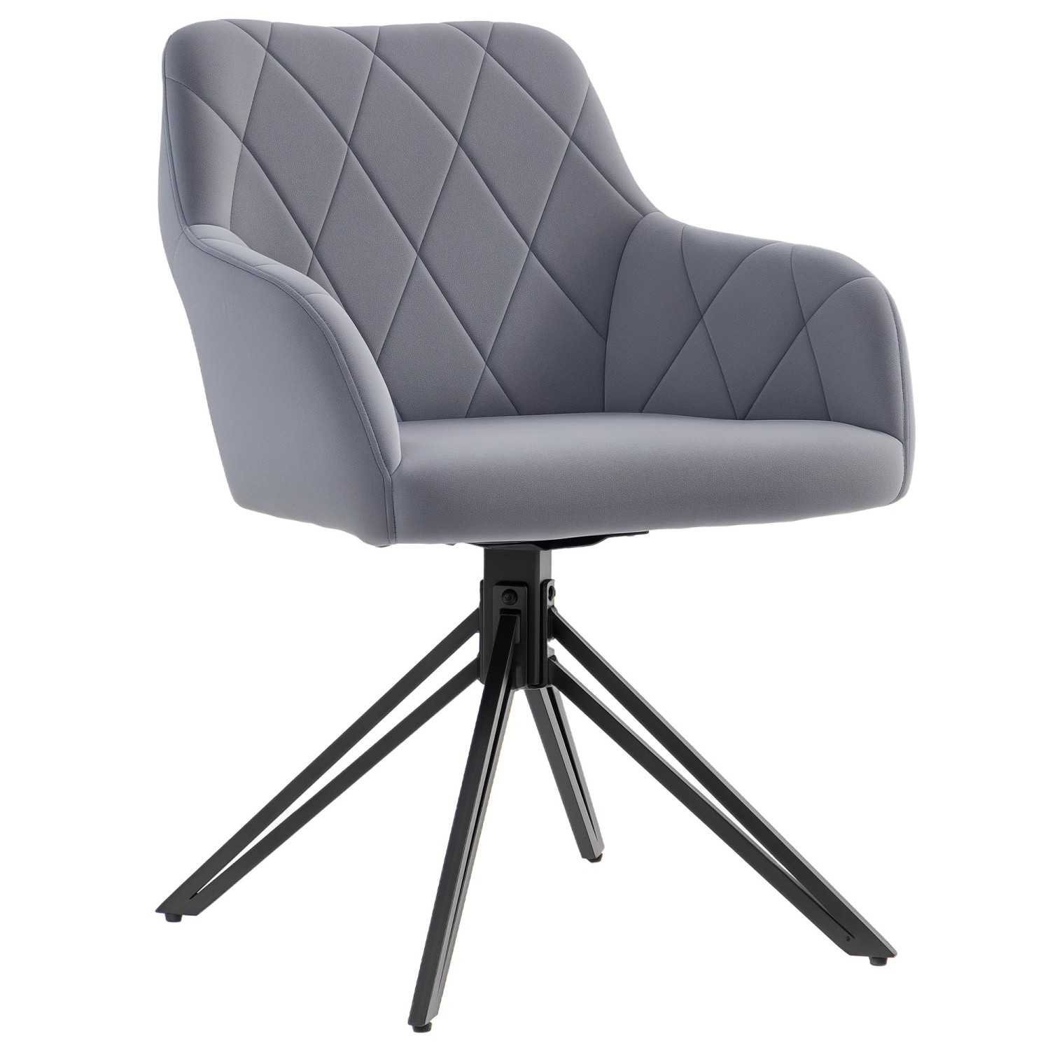 HOMCOM Esszimmerstuhl mit Armlehne Küchenstuhl Grau 58 x 60 x 79 cm