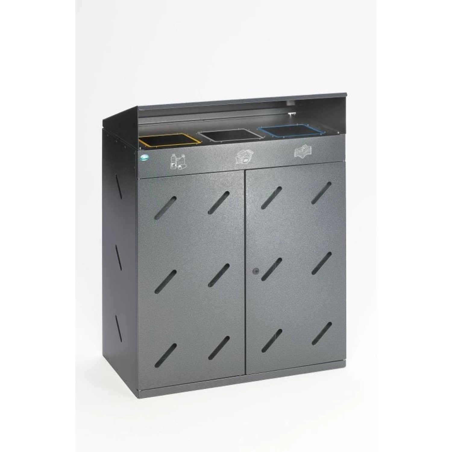 PROREGAL Robuste Wertstoffsammlstation 4 Fach Einwurf 200 Liter HxBxT 118,5 günstig online kaufen