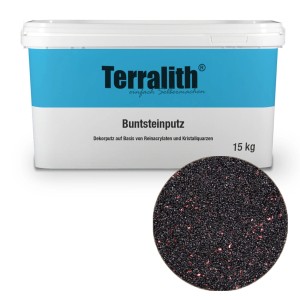 Terralith Buntsteinputz Mosaikputz, 1mm, 15kg, rot-schwarz. Dekorativer Wandputz für Innen & Außen.