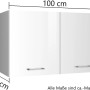 Held Möbel Küchen-Hängeschrank Mailand, 100 cm, Hochglanz Weiß mit zwei Türen.