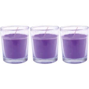 HS Candle Duftkerzen Classic 12er Pack Lavendel, 3 lila Kerzen im Glas.