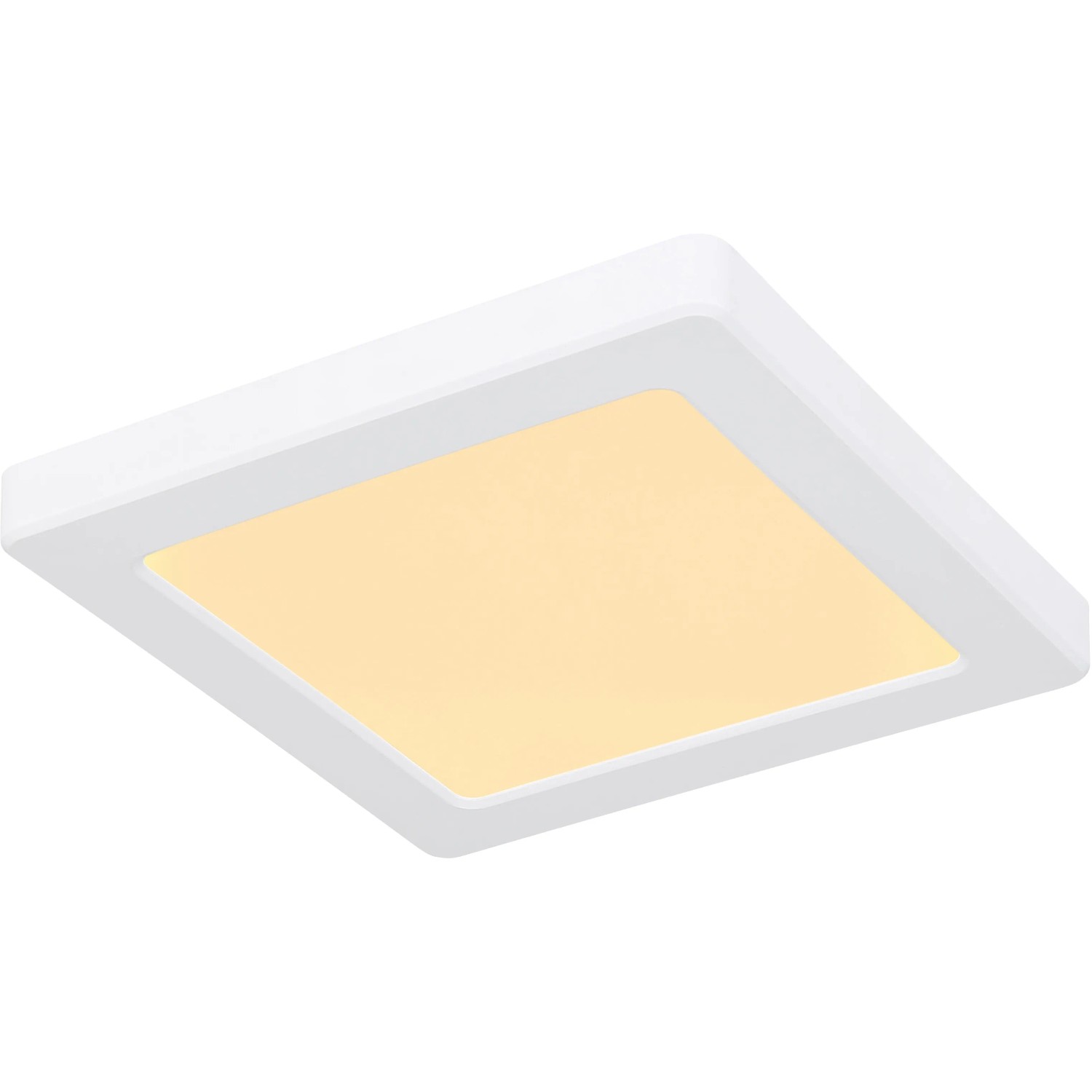 Weiße, quadratische LED-Deckenleuchte Lasse, 1-flammig, mit einstellbaren Weißtönen für Wohnräume.
