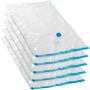 Tectake Vakuumbeutel 5er Set, Größe L (60x95cm), transparent mit blauem Ventil.