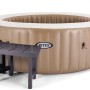 Intex Spa Beistelltisch 4-tlg. neben Whirlpool, als Ablage oder Sitzbank nutzbar.