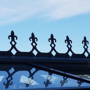 Halls Dachfirstverzierung für Blockley 814, Zierleiste in Schwarz für Gewächshaus.