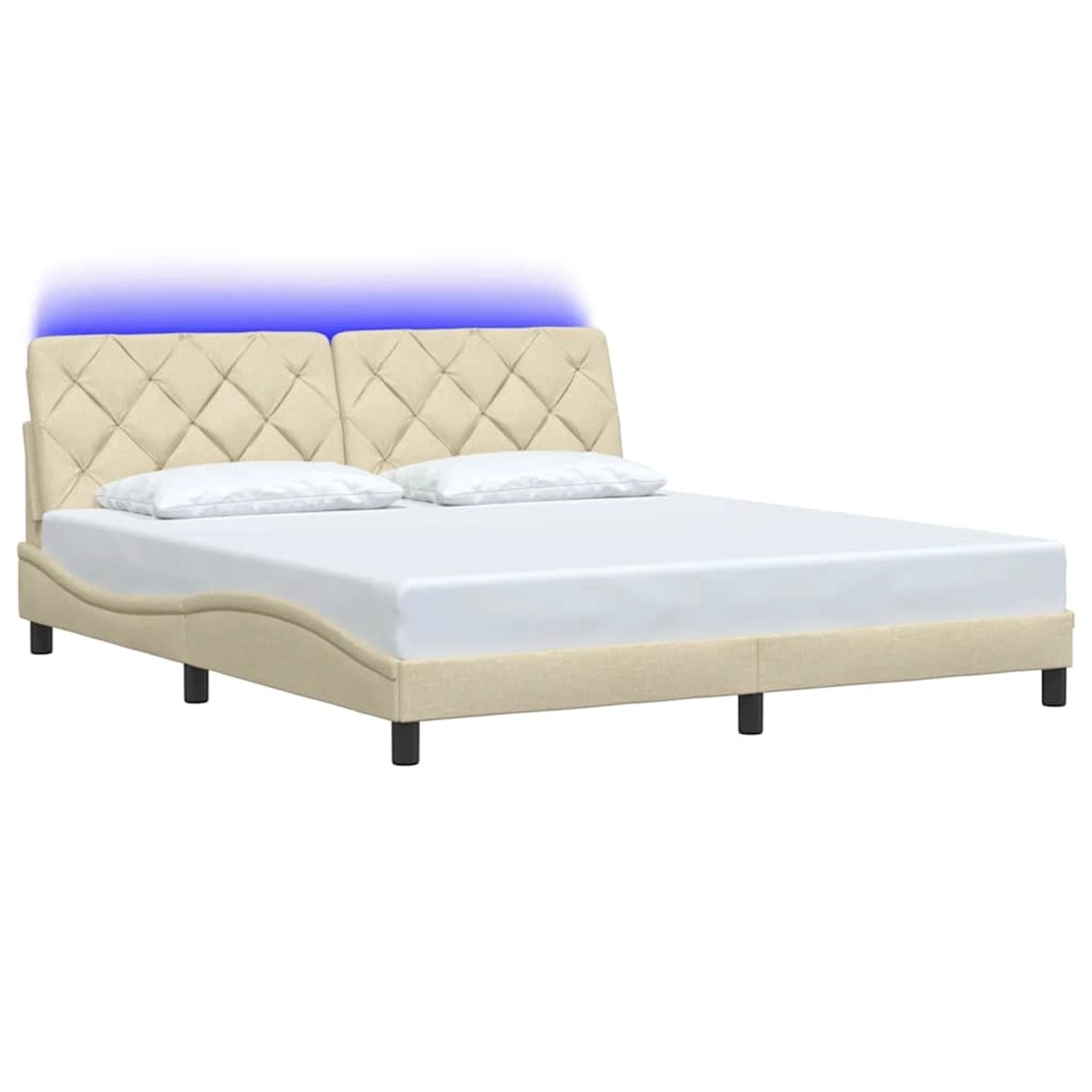 vidaXL Bettgestell mit LED ohne Matratze Creme 180x200 cm Stoff 3310690 günstig online kaufen