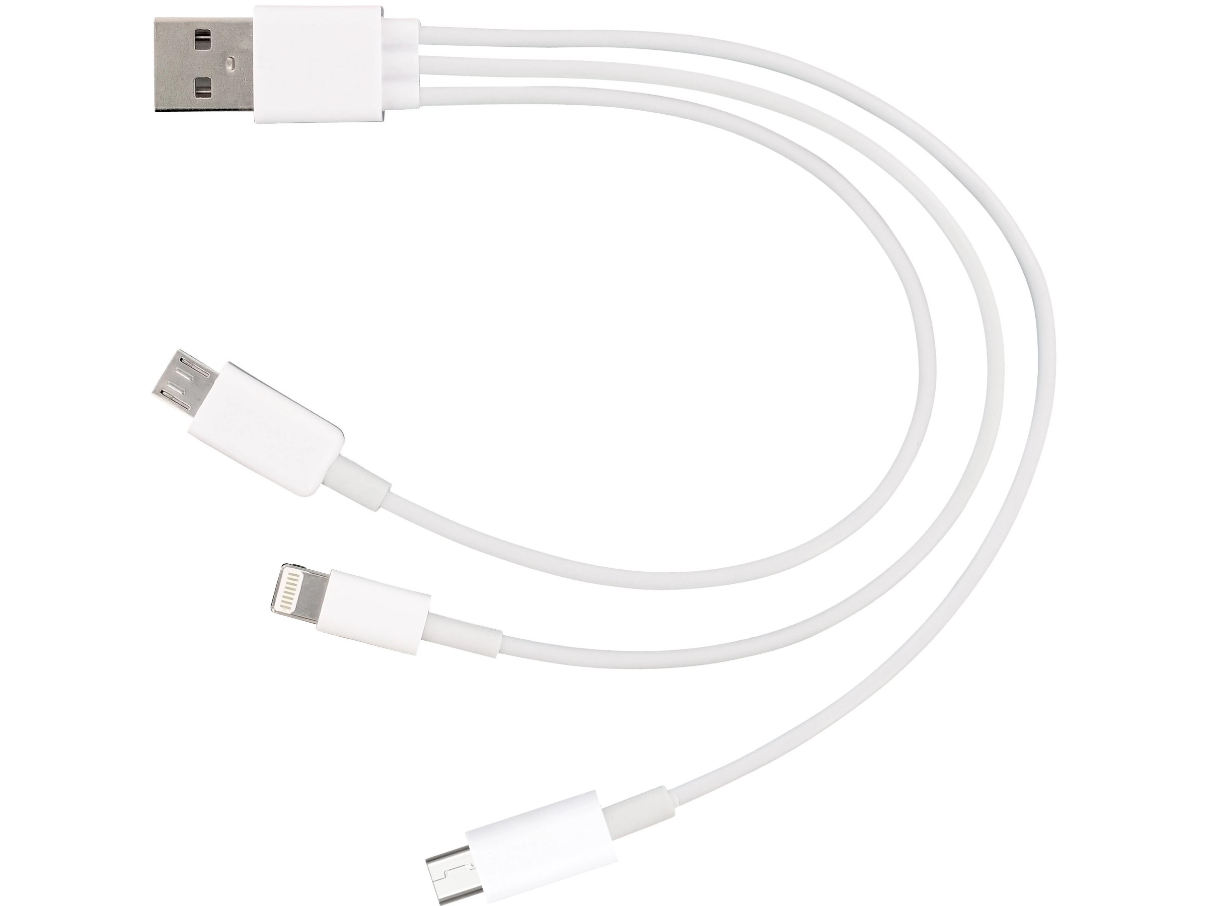 Universal Micro-USB Ladekabel – 80 Cm, Weiß, 2 Anschlüsse, Universell Universal Micro-USB Ladekabel – 80 Cm, Weiß, 2 Anschlüsse, Universell