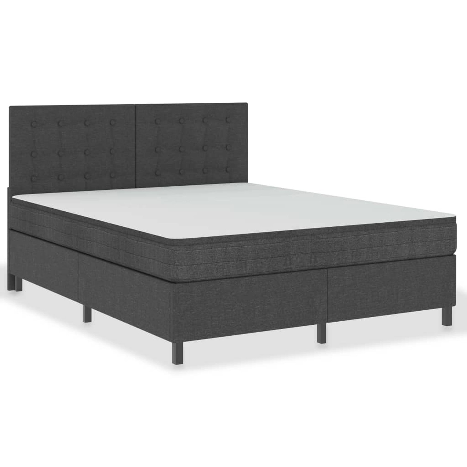 vidaXL Boxspringbett Boxspringbett Dunkelgrau Stoff 180x200 cm Doppelbett B günstig online kaufen