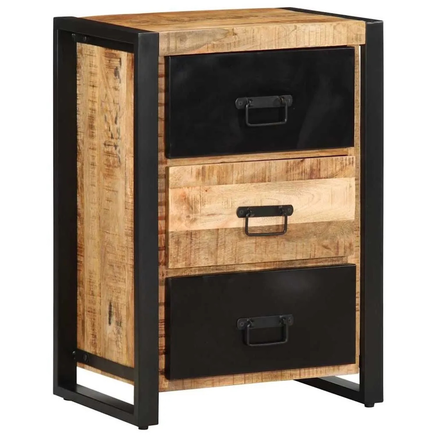 vidaXL Schubladenschrank 50x35x70 cm Raues Massivholz Mango 4013583