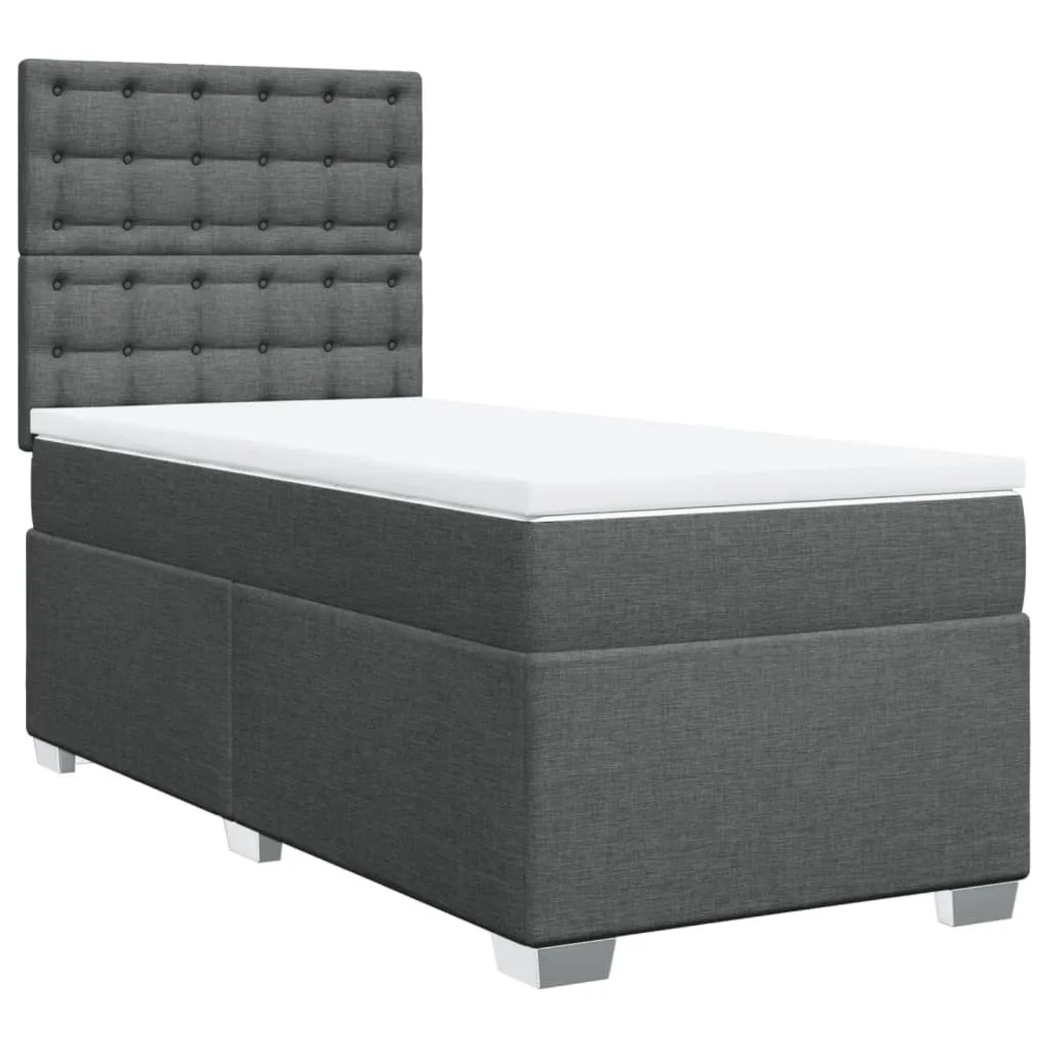 vidaXL Boxspringbett mit Matratze Dunkelgrau 80x200 cm Stoff 3292630 günstig online kaufen