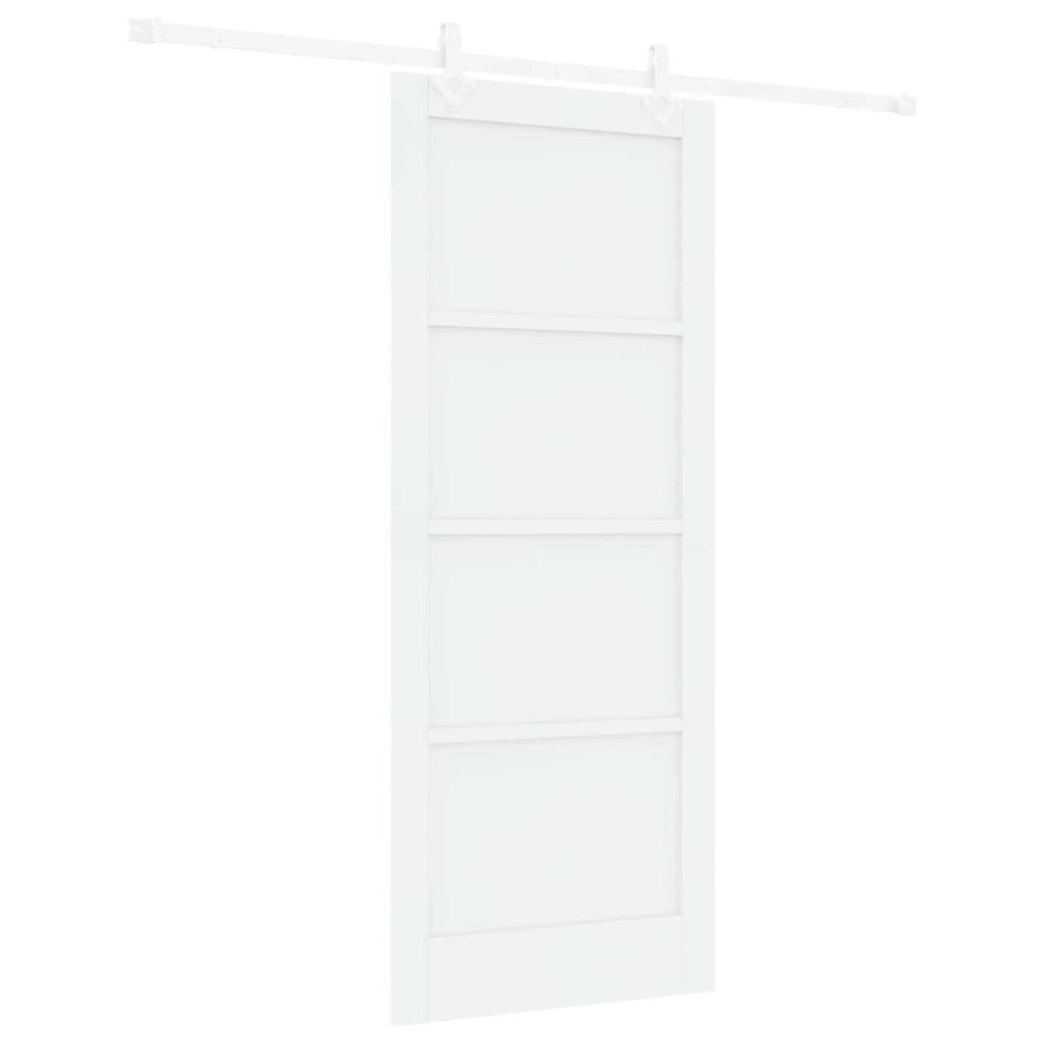 vidaXL Schiebetür Weiß 83 x 202 cm Massives Kiefernholz 3445533